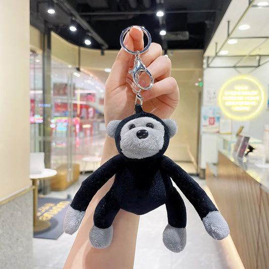 Cartoon Plush Gorilla Keychain – Cute Soft Stuffed Animal Bag Charm