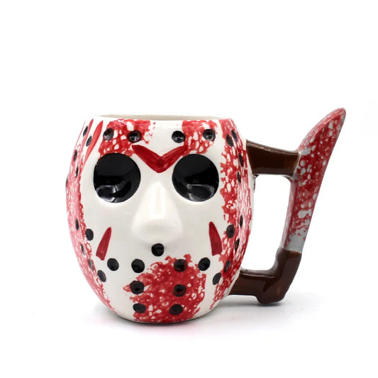 Strictly Selected Halloween Horror Mask Mug – Freddy, Jason, Ghost & Demon Slasher Ceramic Cup