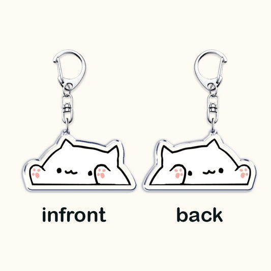 Adorable Cat Meme Keychains – Cute Cartoon Kitty Accessories for Cat Lovers & Meme Fans