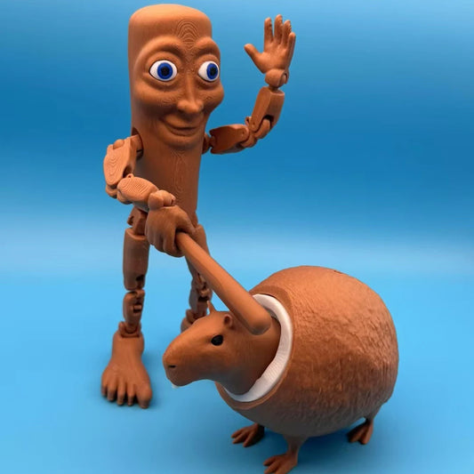 3D Printed TungTungTungSahur Meme Figure – Funny AI Brainrot Ornament for Desk & Gift