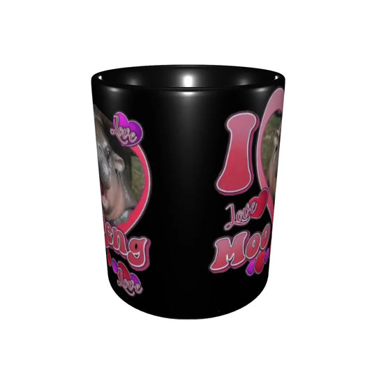 I Love Moo Deng Mug – Kawaii Funny Hippo Coffee Cup Gift