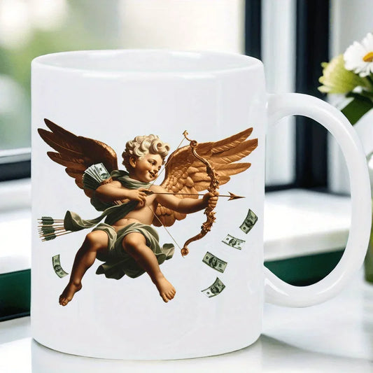 Cupid and Bow Ceramic Cup – Unique Art Design for Valentine’s Day & Special Occasions