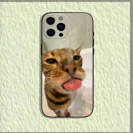 Pet Cat Funny Memes Phone Case – For iPhone 16/15/14/13/12/11/Pro/Max/X/XS/XR/Plus/Mini