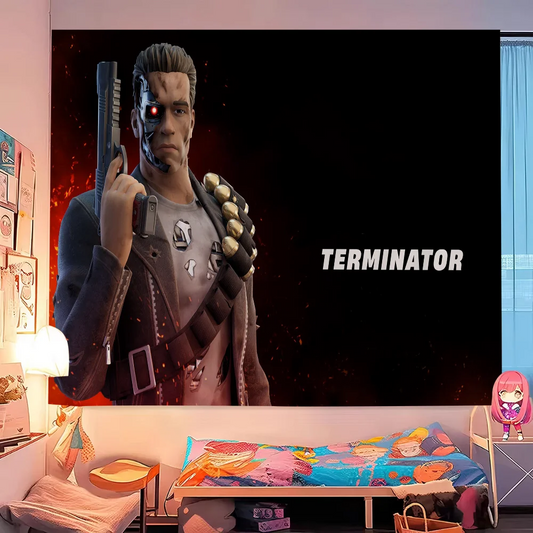 Terminator Hippie Wall Tapestry – Classic Sci-Fi Movie Art for Home & Room Décor
