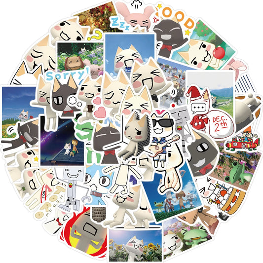 Cute Inoue Toro Stickers – Cartoon Cat Meme Graffiti Decals (10/50/100/200 Pcs)