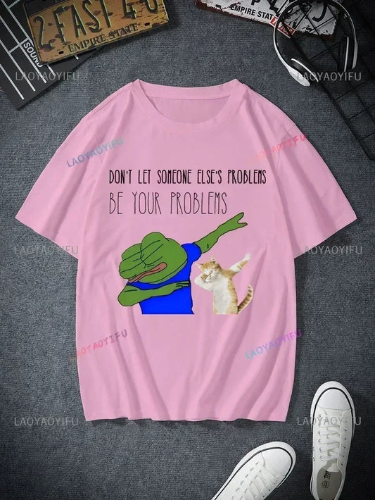 PepetheFrog – Fun "Sad Frog" Printed Unisex Cotton T-Shirt
