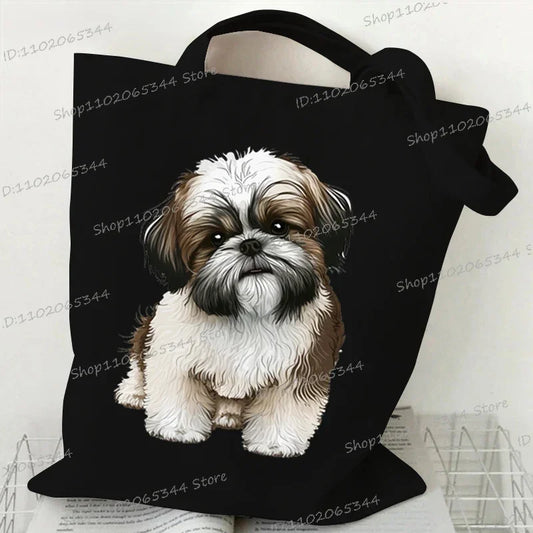 Women’s Handbags – Funny Dog Series Canvas Tote Bag (Shiba Inu, Corgi, Poodle, Beagle)