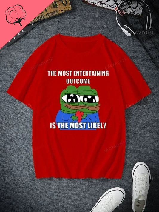 Pepe the Frog – Fun "Sad Frog" Printed Unisex Cotton T-Shirt