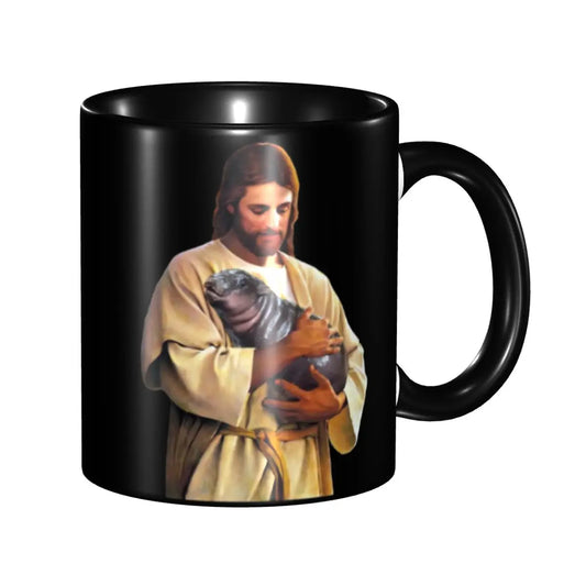 I Love Moo Deng Mug – Kawaii Funny Hippo Coffee Cup Gift