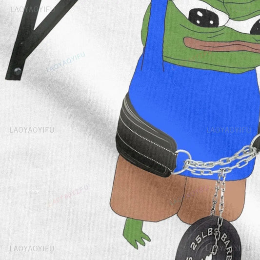 Workout Pepe T-Shirt – Funny Sad Frog Graphic Tee for Men & Women