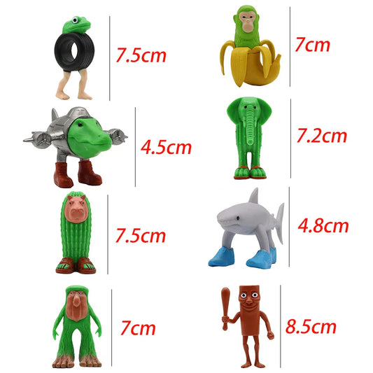 8PCS Italian Brainrot Anime Action Figures – Tung Tung Tung Sahur Meme PVC Toy Set