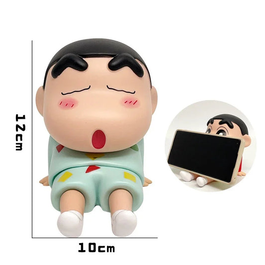 Crayon Shin-Chan Phone Holder Figure – Kawaii Anime Desk Ornament & Mini GK Collectible