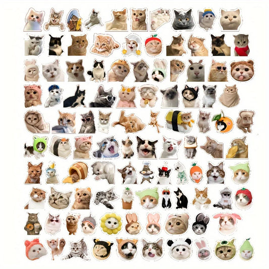 60PCS Cute Realistic Cat Graffiti Stickers – Decorative Waterproof Stickers for Laptops, Desks, Bottles & More