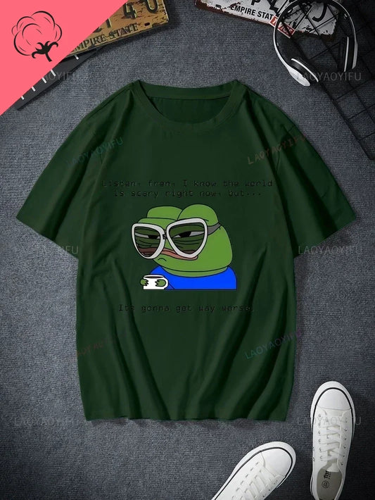 PepetheFrog – Fun "Sad Frog" Unisex Printed T-Shirt for Meme Lovers