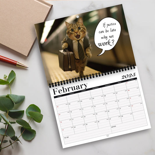 2025 Working Cats Theme Calendar – 12-Month Wall Planner Featuring Hardworking Felines (US Version)
