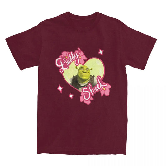 Funny “Daddy Shrek” T-Shirt – Kawaii Father’s Day Cotton Tee for Men