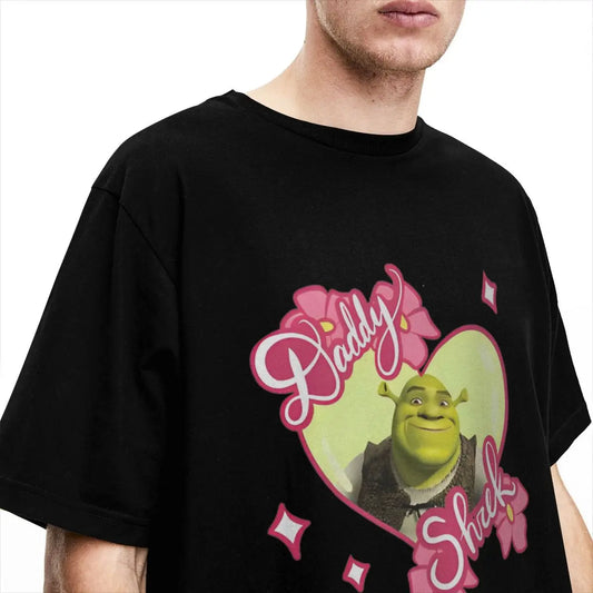 Funny “Daddy Shrek” T-Shirt – Kawaii Father’s Day Cotton Tee for Men