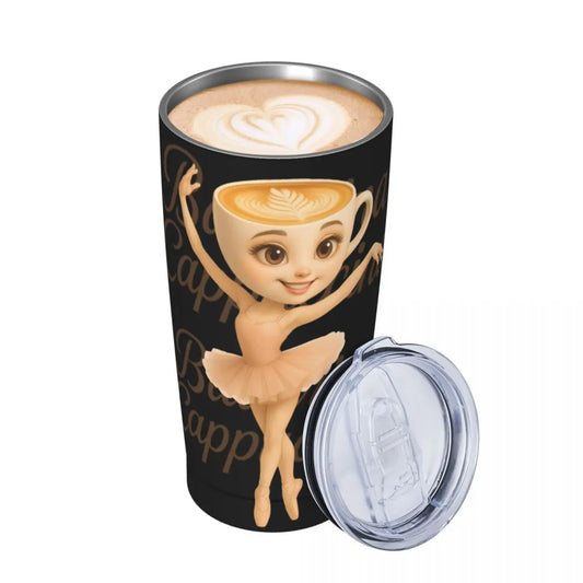 Ballerina Cappuccina Italian Brainrot Meme Insulated Tumbler – Vacuum Coffee Mug with Lid